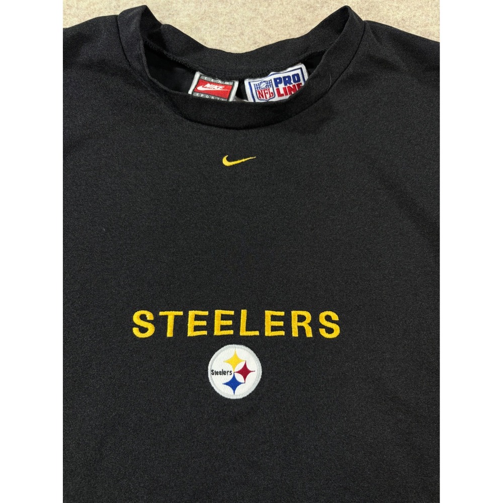 Y2K Nike NFL Pro Line Pittsburgh Steelers Long Sleeve Shirt Mens Medium